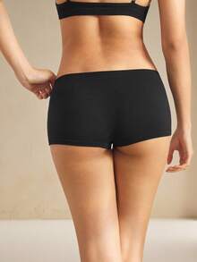 Anewsta 5 Stück Damen Nahtlose Gerippte Strick Hipster Slip Set, Bequem für den Herbstschlaf - Schwarz - Übersicht 4