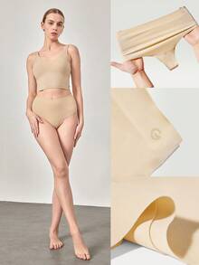 GLOWMODE 4-Pack Ultralight Extra Confident Breathable Sweat-Wicking High-Rise Waist Seamless No-Show Thong Underwear Daily Workout Casual