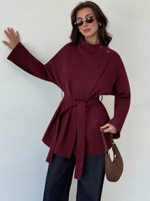 Aloruh Damen Einfarbiger Mantel, modisch für den Arbeitsweg, Herbst/Winter