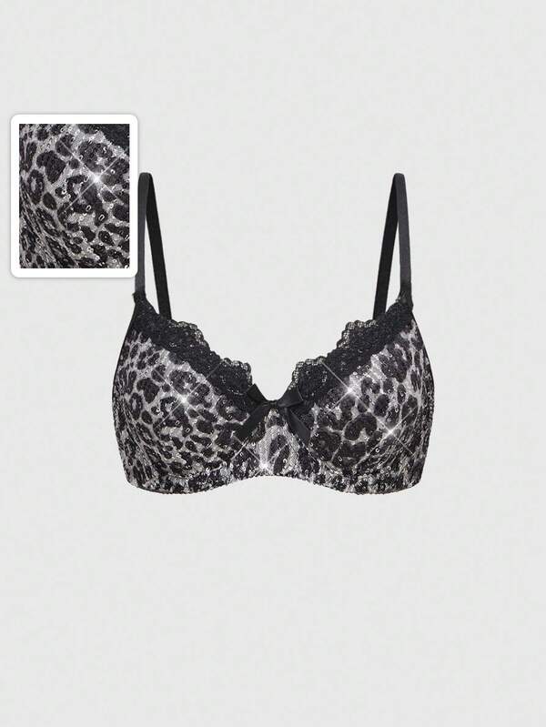 ROMWE Grunge Punk Bustier con estampado de leopardo de malla y cuentas, de estilo punk oscuro Y2K