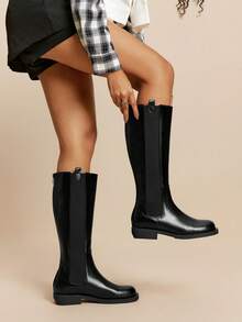 Daringsoles Giày bốt cao đến đùi dành cho nữ, giày bốt cao gót ôm vừa vặn, cổ điển đa năng - màu nâu - Xem 9