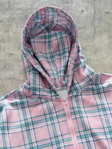 AXEPEAK Men's Plaid Hoodie And Sweatpants Clothes Set, For Fall Winter - Pink - View 3