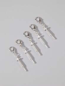 ROMWE 5pcs Gothic Retro Rivet Shoe Decorations, Suitable For Boots, Halloween - Silver - View 2