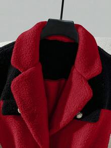 GlowEve Fashionable Sleeveless Color Block Jacket For Commuting, Autumn/Winter, Christmas - Red - View 8