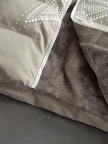 PAVTROS Men's Thermal Lined Warm Star Print Zip-Up Stand Collar Long Sleeve Padded Coat, Winter - Grey - View 8