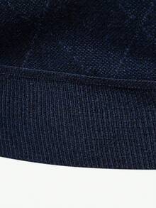 Manfinity Mode Men's Geometric Pattern Knitted Pullover Sweater, Autumn/Winter