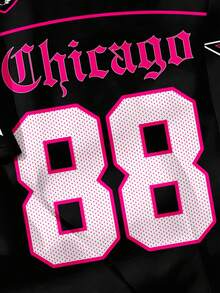 SHEIN EZwear 女式休闲简约 88 星图案圆领短袖宽松 T 恤 - 彩色 - 查看 3