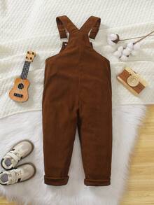 Genkimix Kids Young Boy New Textured Fabric Bib Overalls, Suitable For School, Outings, Play, And Vacation