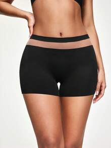 Shapelle Forme Women's Mesh Patchwork Elastic Waist Casual Boxer Briefs