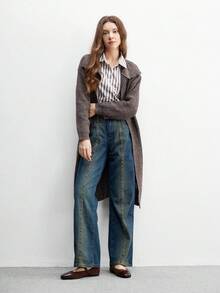 CUCCOO BIZCHIC Women's Elegant Mary Jane Flats With Buckle Strap, Square Toe, Beige And Gold Color For Christmas