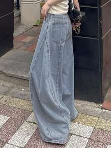 DAZY Retro Personalized Loose Fit Versatile Baggy Boyfriend Jeans For Women - Light Wash - View 6