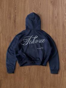 TOKVUE Men's Letter Embroidery Long Sleeve Pocket Design Casual Hoodie, Fall/Winter