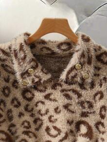 SHEIN PETITE Damen Vintage Strick Lässig Minimalist Langarm Pullover, Alltag Herbst/Winter