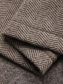 Bộ vest công sở thanh lịch dành cho nữ, gồm áo khoác blazer nâu rộng rãi và chân váy thẳng, phù hợp khi đi làm vào mùa thu đông - Màu Khaki - Xem 7