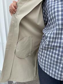 Vivie Lora Women's Sleeve Patchwork Windbreaker Jacket Women Coats - Khaki - View 6