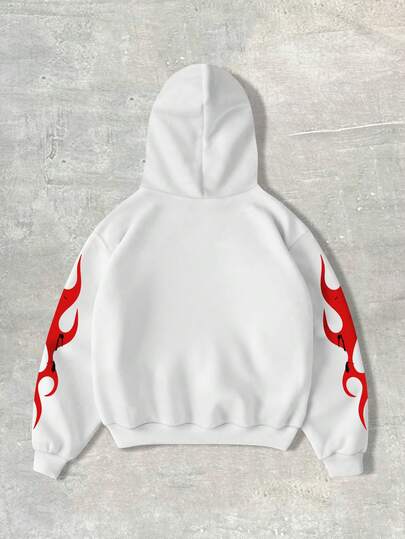 Street Life Men's Casual Slogan Graphic Print Hoodie Sweatshirt, Autumn/Winter