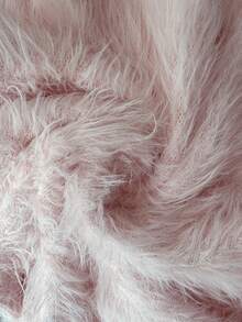 SHEIN Elenzya Women's Elegant Faux Mink Fluffy 3D Rose Flower Long Fur Sweater, Autumn/Winter - Pink - View 8