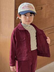 SHEIN 男童休闲宽松工装夹克和裤子套装