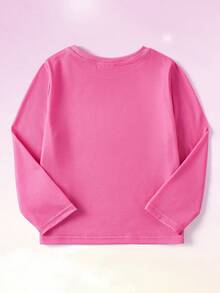 My Little Pony X SHEIN 少女卡通图案圆领长袖T恤