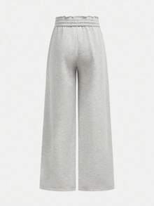 SHEIN Quần nỉ ống rộng dáng suông, cạp thấp, lưng thun, dành cho bé gái tuổi teen, đa năng cho mùa xuân, hè, thu, đông. Phong cách ấm áp mùa thu đông, phù hợp cho mặc hàng ngày, phong cách đường phố, ở nhà. Thích hợp cho dịp năm mới, hàng ngày, lễ hội, mùa thu và mùa đông, mang lại sự thoải mái dễ chịu, có thể mặc nhiều lớp vào mùa thu đông, rất thời trang. - Màu Xám nhạt - Xem 3