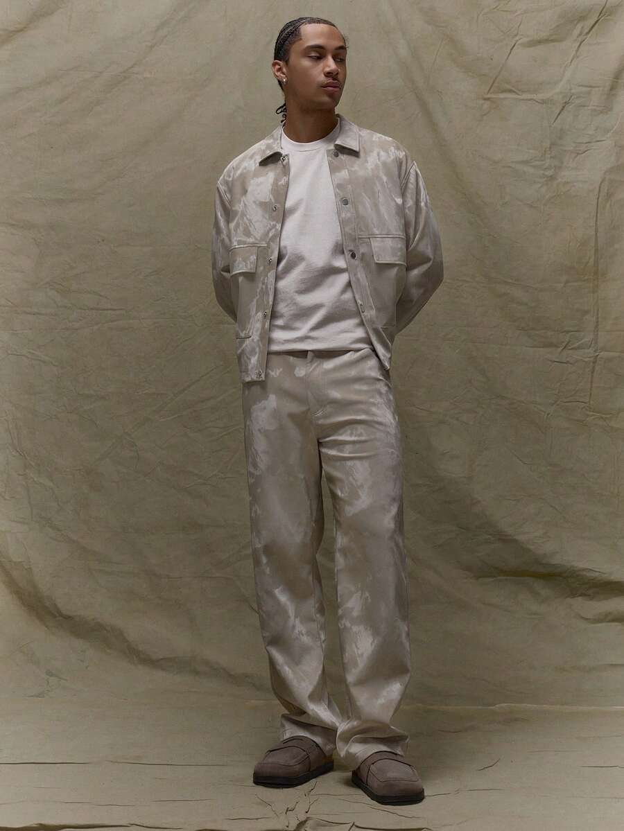 Musero Men Straight Leg Textured Fabric Trouser Pants Fall SPRING SUMMER - Multicolor - View 1