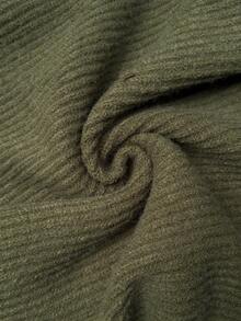 SHEIN Unity Women's Green Turtleneck Loose Fit Color Block Knit Sweater, Autumn/Winter - Green - View 7