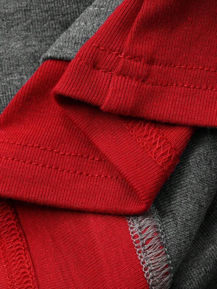 Women's Plush Knit Colorblock 2 In 1 Design Slim Fit Pajama Set, Winter Fall Clothes