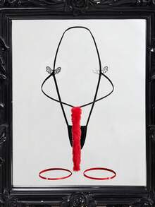 4 pezzi Body in tulle nero con ricamo a cuore di Cupido, lingerie sexy per San Valentino, Ognissanti, intimo per taglie forti e giochi di ruolo