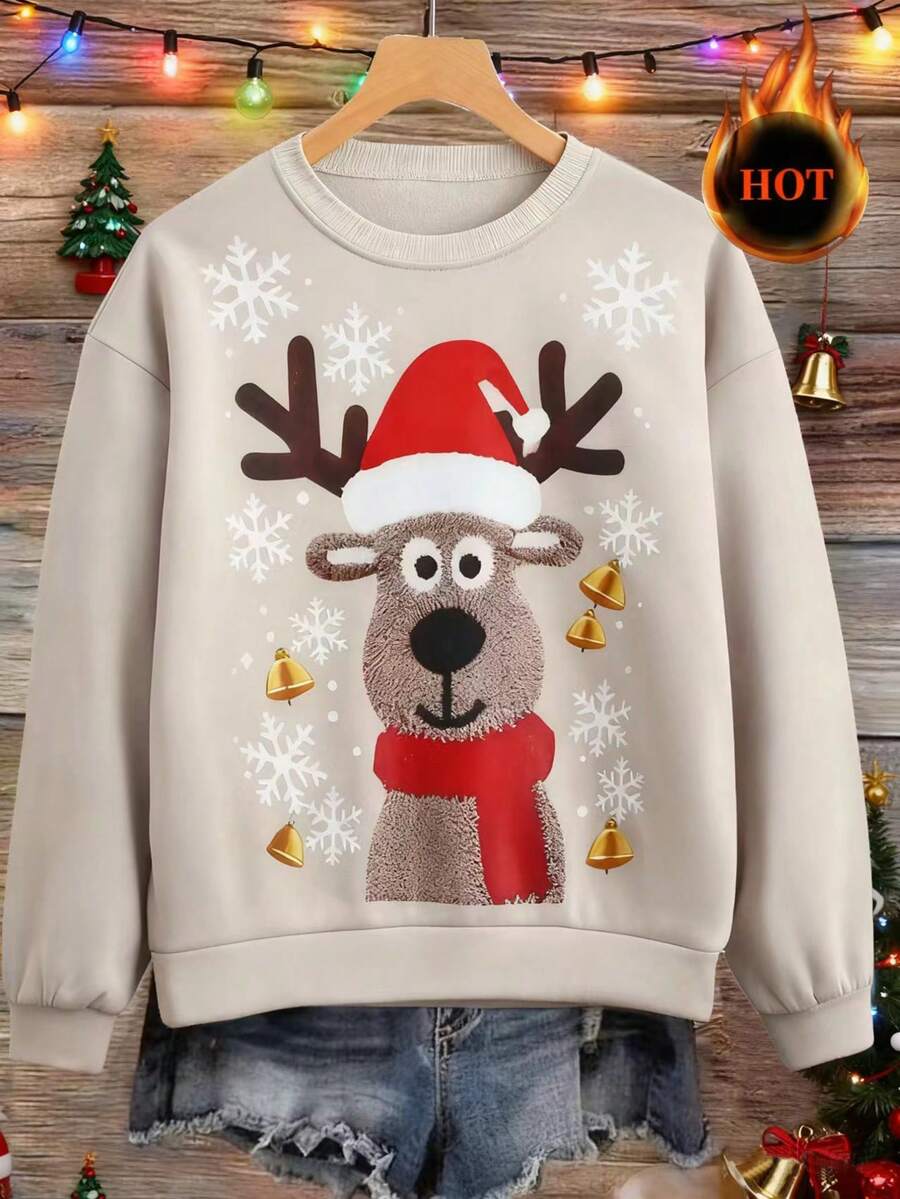 Franclia 新款圆领印花修身女式运动衫，春秋季 - 彩色 - 查看 1