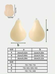 SHAPORA Thin Spoon-Shaped Silicone Breast Lift Tape, Invisible Bra Adhesive Cleavage Enhancer, Bust Shaper - Apricot - View 4