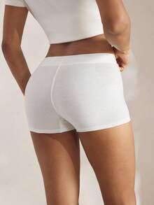 Ocili Quần lót nam vải dệt kim màu trắng cho nữ, mềm mại và vừa vặn, quần lót boxer màu trắng cho nữ - trắng - Xem 3