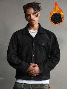 AXEPEAK Men's Classic Casual Solid Color Jacket, Versatile For Autumn/Winter