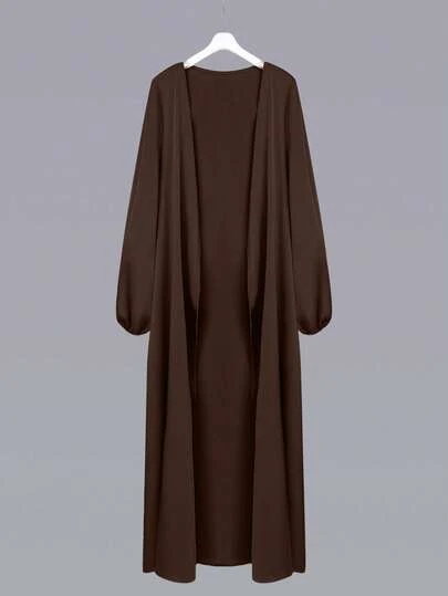 Al Najma 女士纯色灯笼袖阿拉伯风格外套，休闲长袍，适合日常休闲/家居服