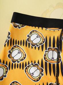 GARFIELD | SHEIN 1pc Men's Soft & Comfortable Cat Print Trunks,Soft & Comfortable, Basic Casual Boxer Brief, Cartoon Boxers Graphic Boxers Mans Boxers Funny Boxers For Men