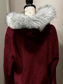 Glimmora 女士时尚毛领连帽卫衣，秋冬 - 彩色 - 查看 2