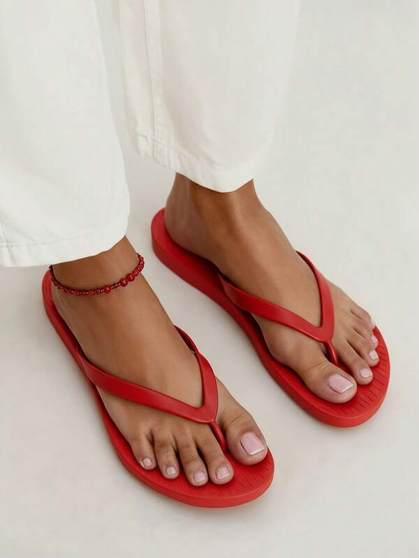 Women Summer Beach Solid Flip Flop Sandal