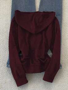 INAWLY Women's Printed Long Sleeve Zip-Up Hooded Sweatshirt, Casual & Fitted, Autumn/Winter - Multicolor - View 3