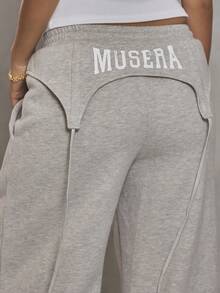 MUSERA Quần jogger ống rộng phối họa tiết, kiểu dáng cá tính, phong cách đường phố thường ngày, mùa thu 1997, phong cách thường ngày, mùa hè. - Nhiều màu - Xem 2