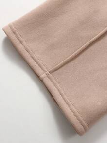 SHEIN Bộ đồ nữ sinh trung học thường ngày phong cách đường phố giản dị họa tiết da báo in số, lót nhiệt, tay áo raglan rộng rãi, cổ tròn và quần ống rộng xếp ly, màu kaki và be, trang phục Y2K cho bé gái, trang phục Y2K, bộ trang phục Y2K, bộ quần áo - Màu Khaki - Xem 6