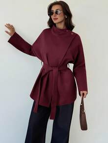 Aloruh Damen Einfarbiger Mantel, modisch für den Arbeitsweg, Herbst/Winter