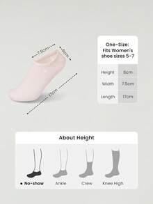 GLOWMODE 3 Pairs Invisible No-Show Socks Walk A Mile Soft Grip Daily Studio Workout Gym - Blush Crush - View 7
