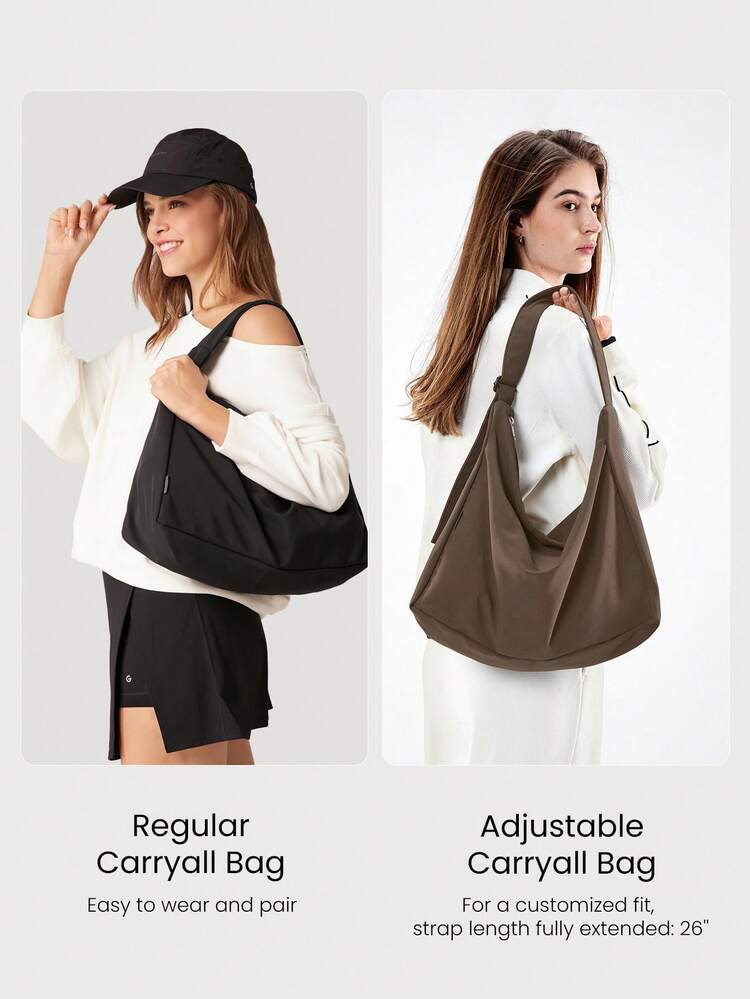 17L Unadjustable Textured Water-Resistant Shoulder Bag  Spring Summer