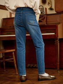 RivetRise Men's Versatile Washed Blue Ripped Skinny Jeans - Blue - View 5