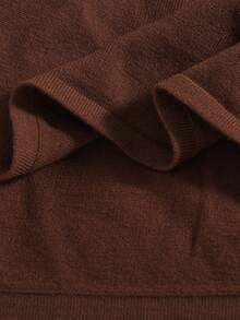 SHEIN Girls Knitted Long Sleeve Dress,Round Neck Patchwork Ruffle Beaded Fashion Style,Autumn Party Korean Version Flounce Princess Sweater Skirt Set,Brown - Camel - View 10