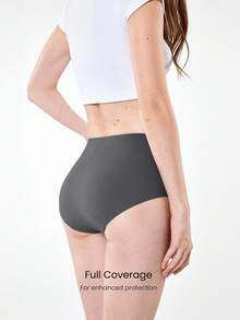 GLOWMODE 1 条装 自信经期网眼速干防漏吸水中腰三角裤内裤月经产后日常活动休闲工作服 - 深灰色 - 查看 5