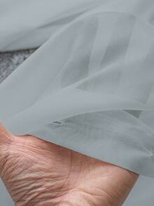 SHEIN Clasi Áo cánh trắng mỏng thường ngày cỡ lớn có nơ - Bụi tím - Xem 6