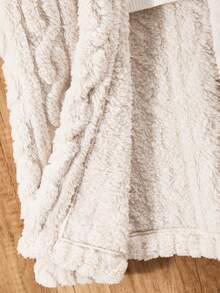 Flickans höst-/vinterjacka med huva, stickad fuskpäls, mjuk och avslappnad, lämplig för vardagsbruk - Aprikos - Visa 5