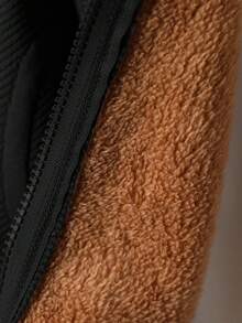 SHEIN Explorewe 2pcs/Set Young Boy Casual Solid Color Long Sleeve Comfortable Thermal Lined Hooded Jacket And Pants Set, Suitable For Casual Daily Wear And Outdoor Activities In Autumn/Winter - Black - View 8