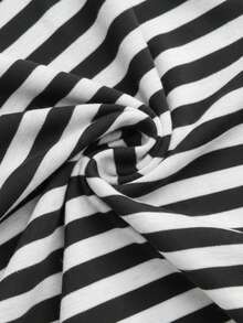 ROMWE Grunge Punk Punk Style Striped Contrast Color Drawstring Flare Pants For Women