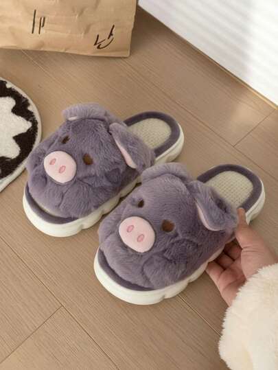 Pantuflas afelpadas con diseño de cerdito unisex para mujer hombre niño niña calzado cómodo suave ligero casual para casa descanso interiores hogar pijama todo el año regalo original divertido animal print